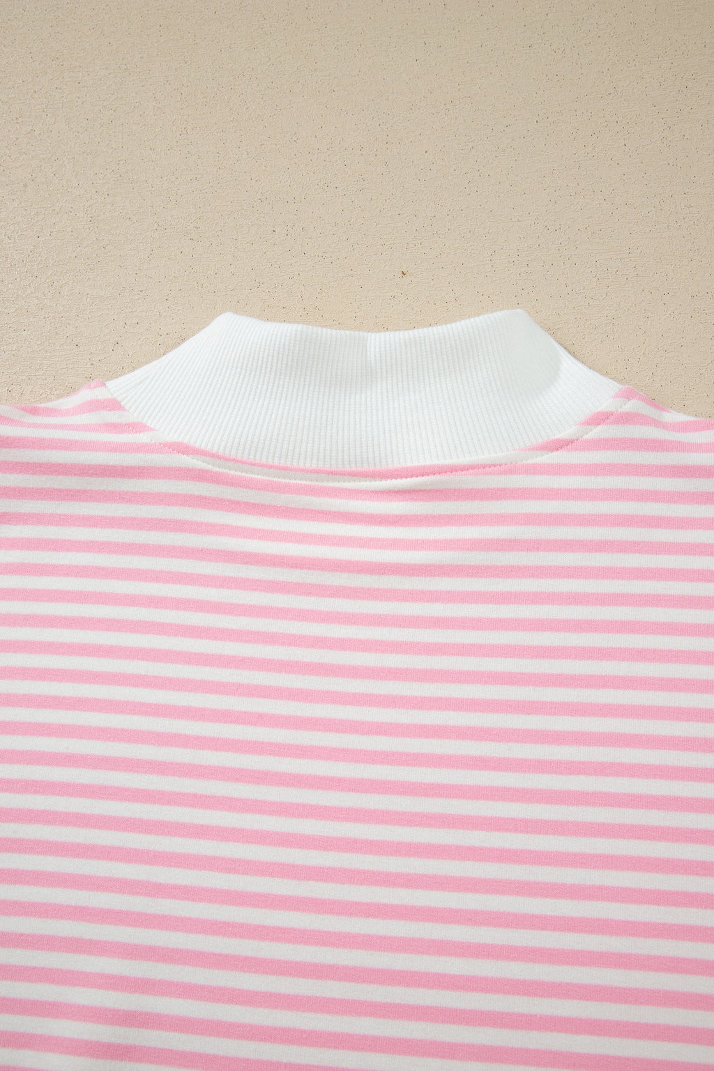 Stripe Oversize Mock Neck Sweatshirt & Shorts Set