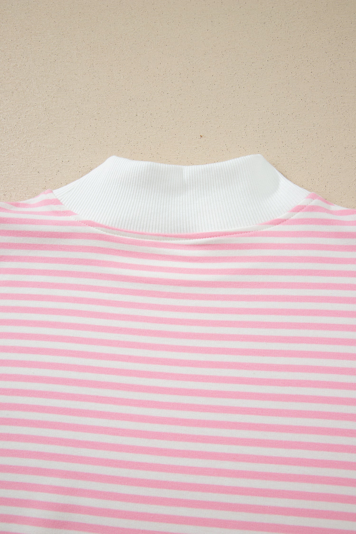Stripe Oversize Mock Neck Sweatshirt & Shorts Set