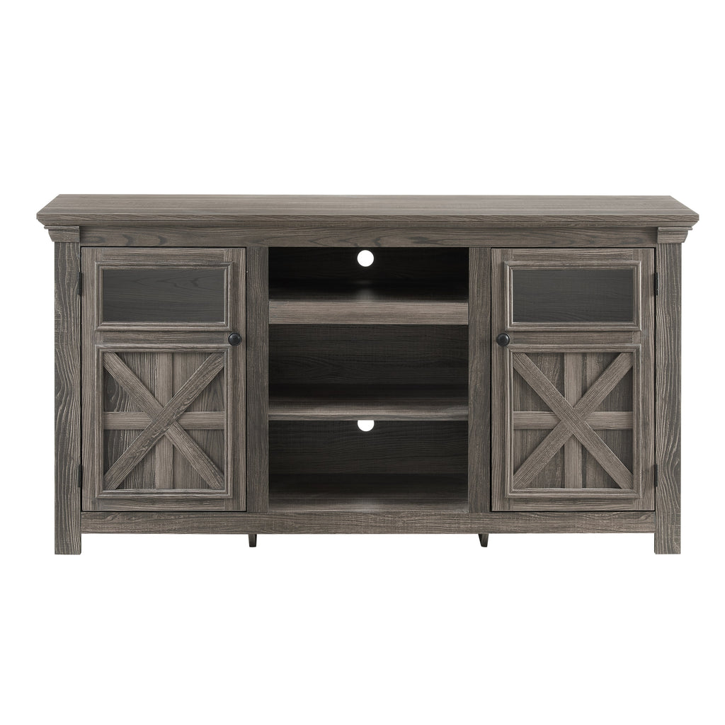2 Doors Cabinet Farmhouse  Cabinet, Farmhouse TV Stand Barn Design,Modern Farmhouse TV Media Stand, Large Barn Inspired Home Entertainment Console,GREY, 60.23'W*15.35'D*31.7'H