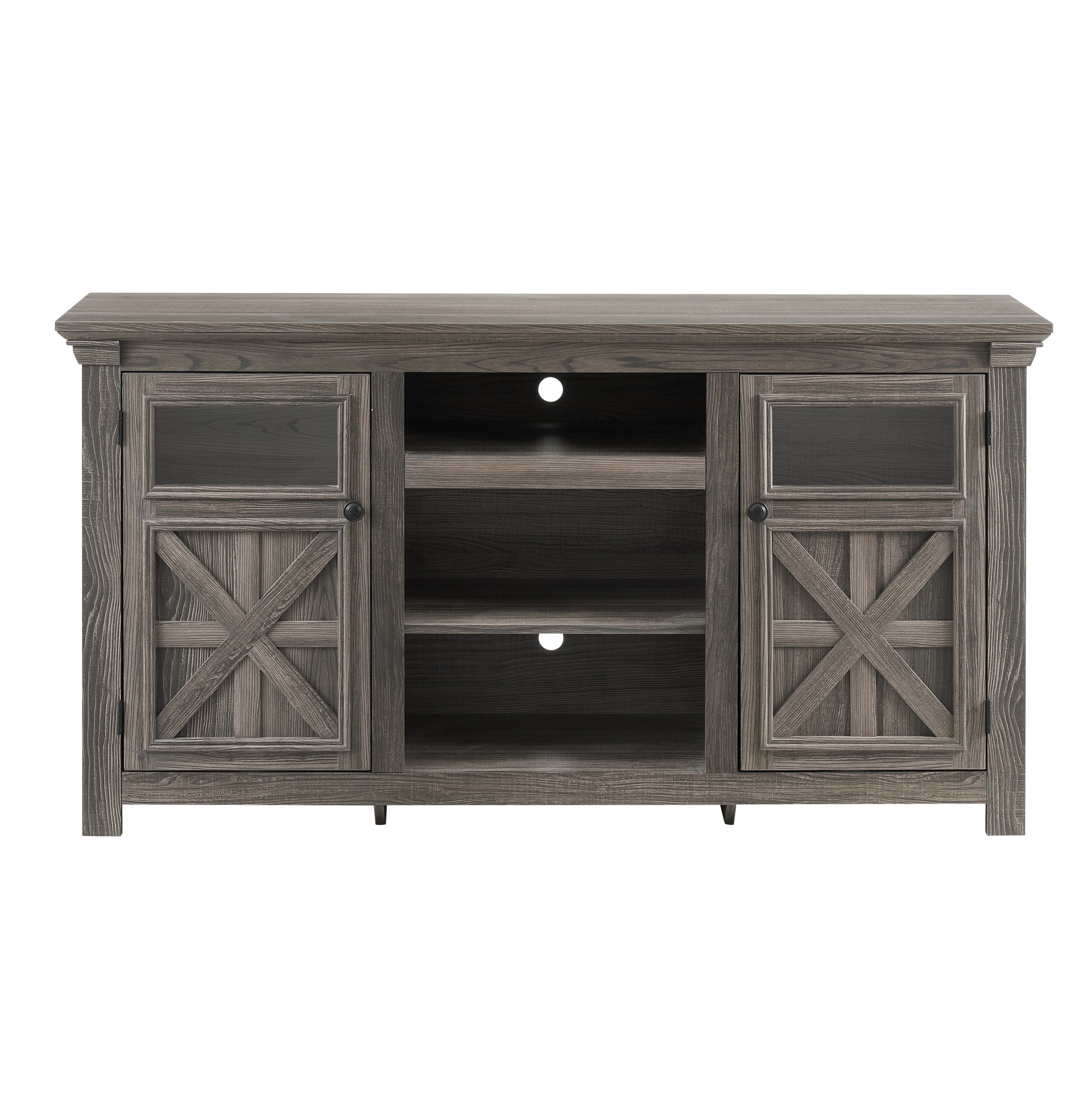 2 Doors Cabinet Farmhouse  Cabinet, Farmhouse TV Stand Barn Design,Modern Farmhouse TV Media Stand, Large Barn Inspired Home Entertainment Console,GREY, 60.23'W*15.35'D*31.7'H