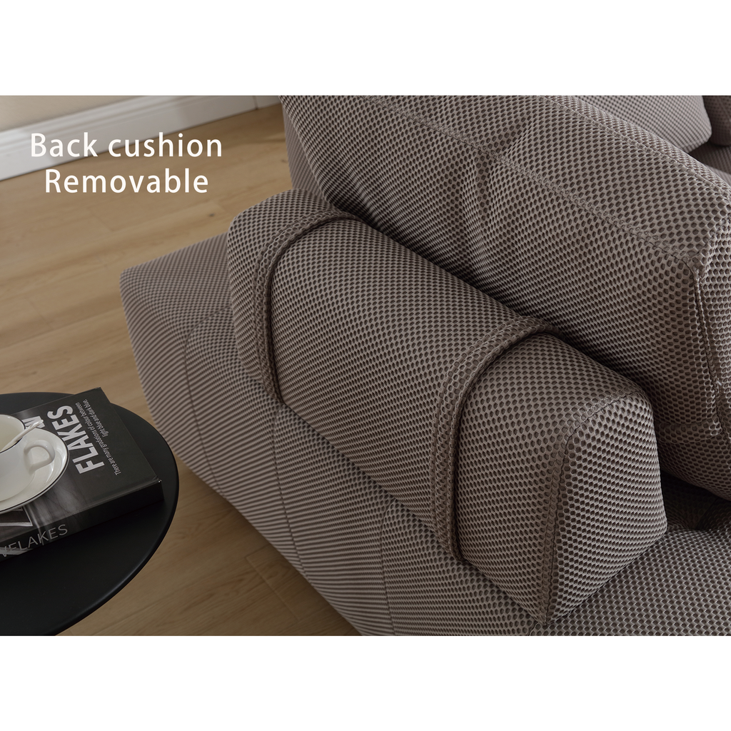 [NEW ARRIVED] [VIDEO PROVIDED]138.5 'Modular Combination Sofa, U-shaped Sofa, Living Room, Apartment, Upholstered ,6-seat Sofa, Free Combination Sofa (Mesh Fabric), Breathable Fabric, Gray