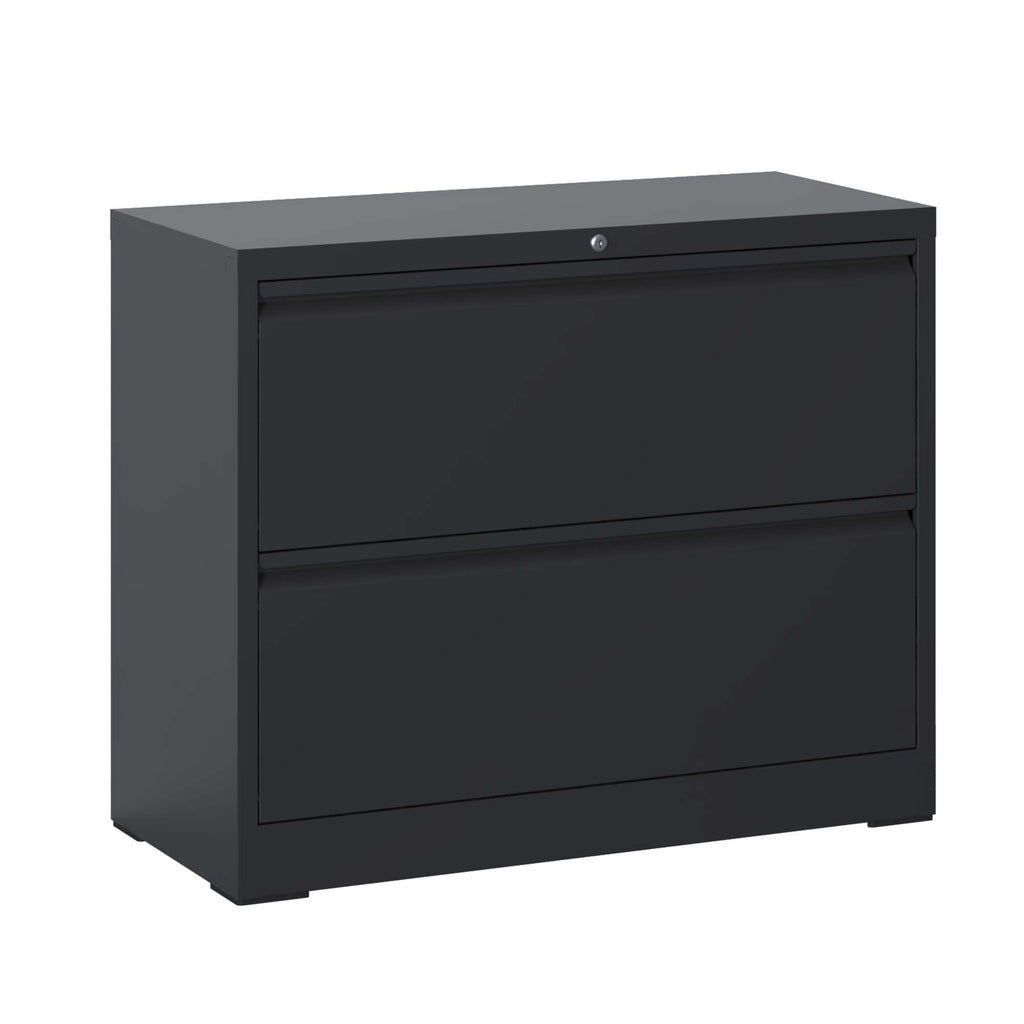 2 Drawer Lateral File Cabinet with Lock – Heavy-Duty Metal Filing Cabinet for Home Office, Space-Saving Wide Storage for Letter/Legal/A4/F4, Silent Full-Extension Slides, Easy-Assembly