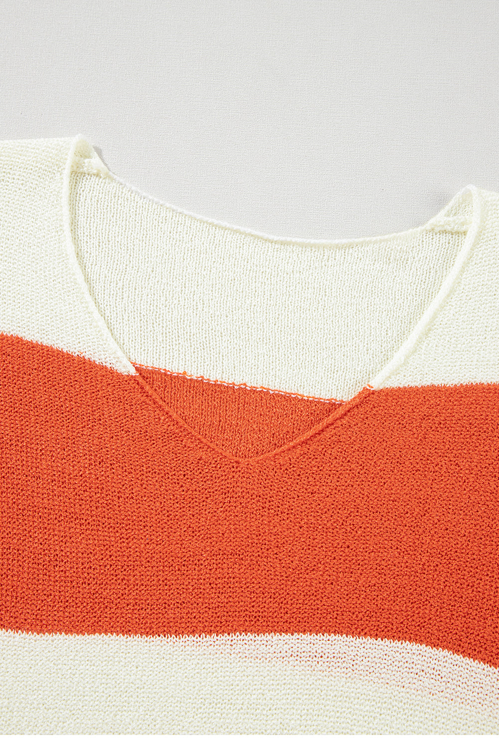 Colorblock Stripe Drop Shoulder Bubble Sleeve Sweater