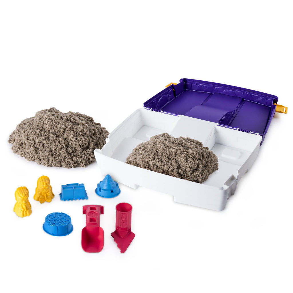 Kinetic Sand - Folding Sand Box with 2 lbs and Mold and Tools