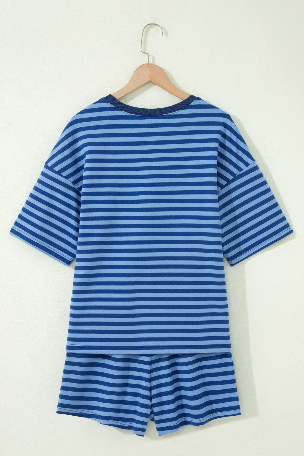 Stripe Short Sleeve Top & High Waist Short Set