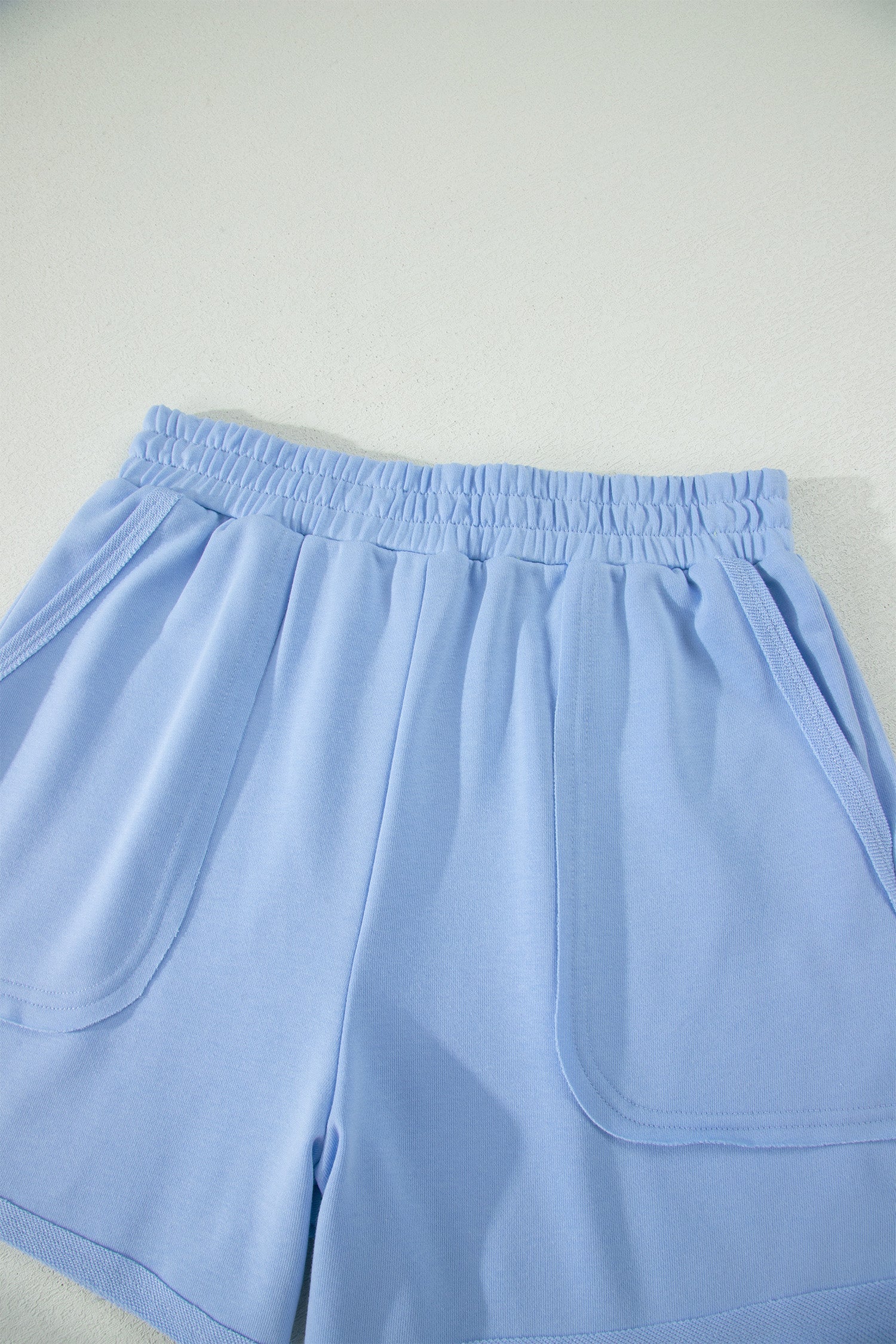 Solid Polo Tee & Elastic Waist Short Set