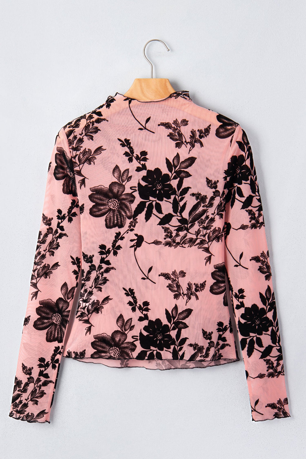 Floral Retro Mesh Long Sleeve Blouse