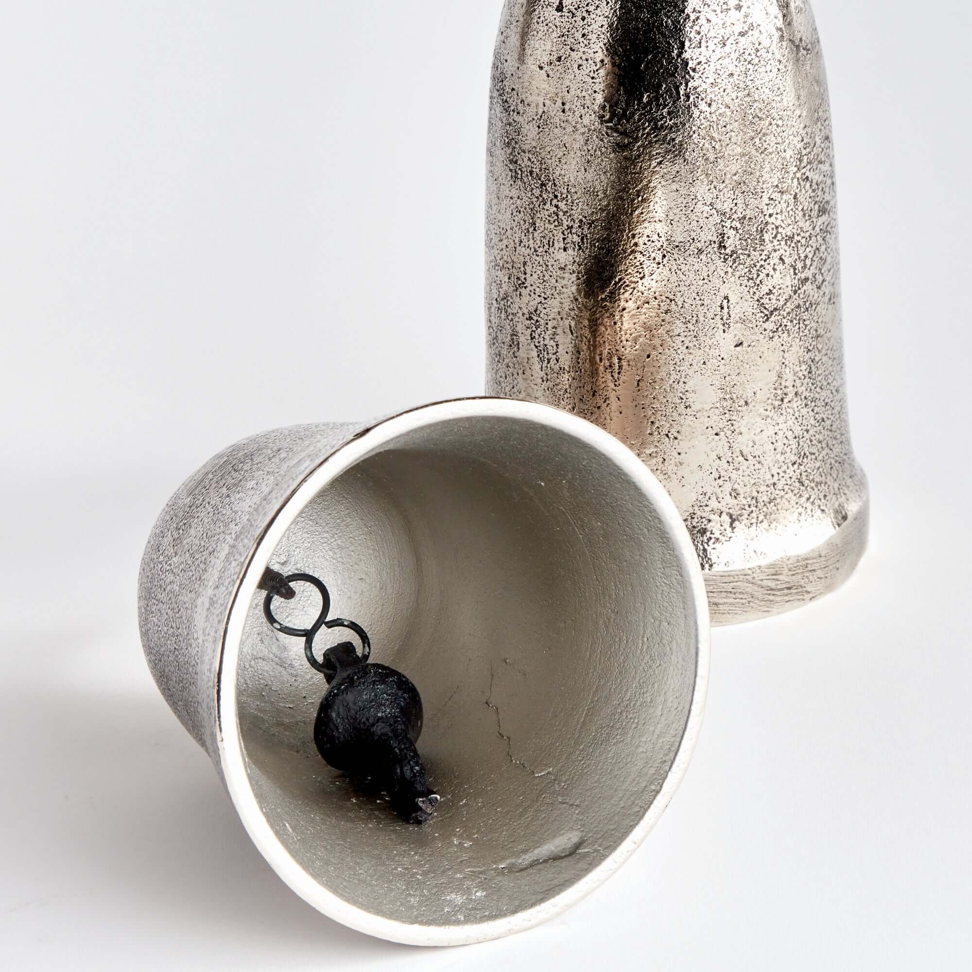 Decorative Functional Bells with Antique Silver Finish (Set of 2)