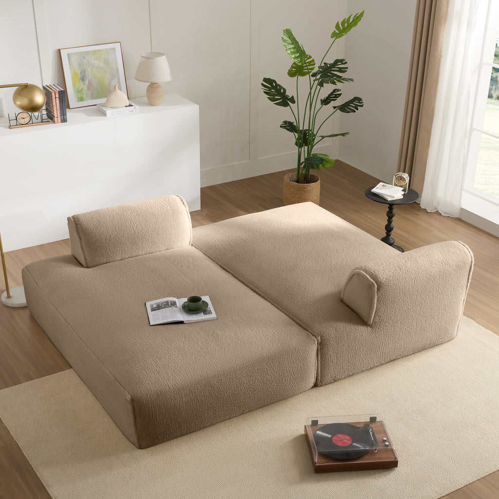 [VIDEO+NEW]90.0'Oversized Modular Sectional Sofa,Fully Compressed,Spacious Foam-Filled Sofa Bed for Living Room,elderly - friendly design,2 PC Free Combination,No Assembly Required,3 Colors