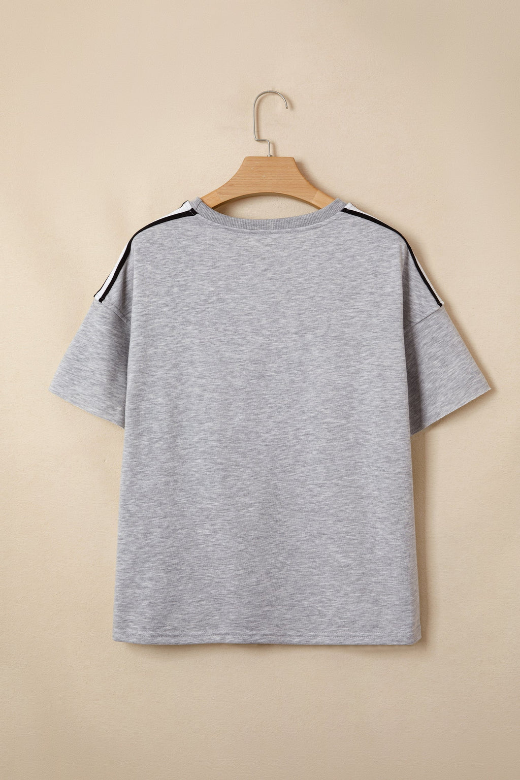 Stripe Patchwork Raw Edge Oversize Tee