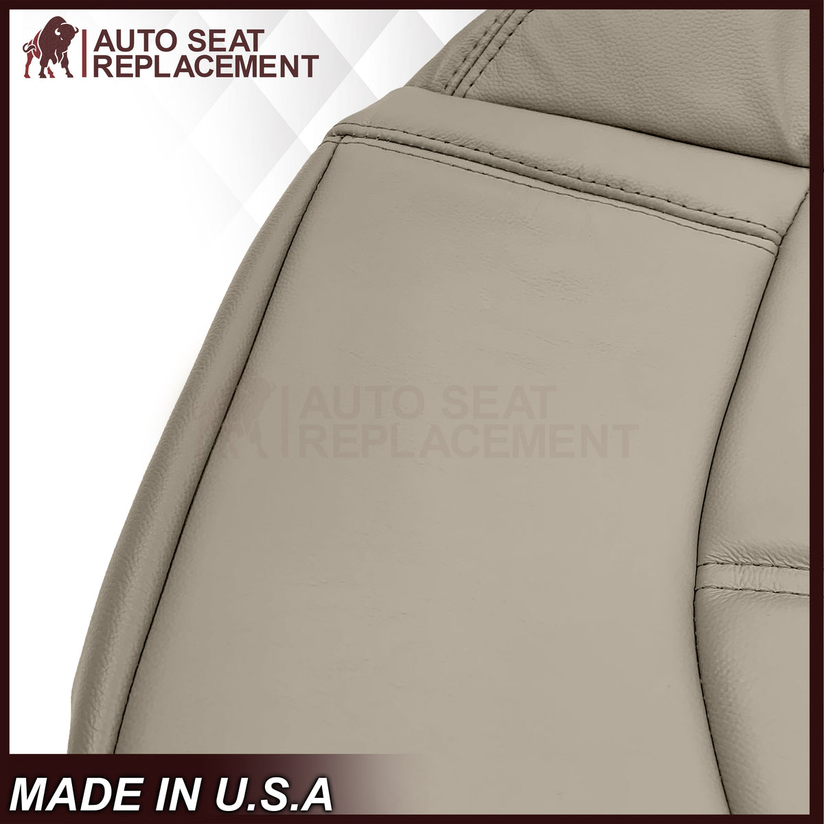 2008-2012 Buick Enclave Second Row Bottom Replacement Seat Covers In Tan: Choose Leather or Syn. Leather