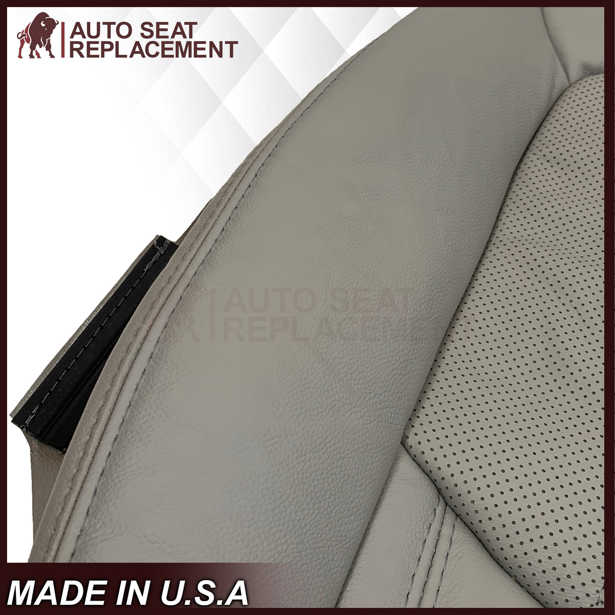 2009-2012 Chevrolet Traverse LT/LTZ Driver or Passenger Replacement Seat Cover: Perforated, Gray