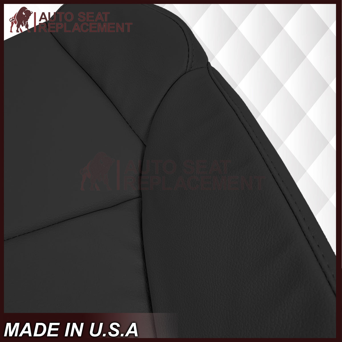 2007 - 2013 Acura MDX Driver Or Passenger Replacement Seat Covers: Non-Perforated Black