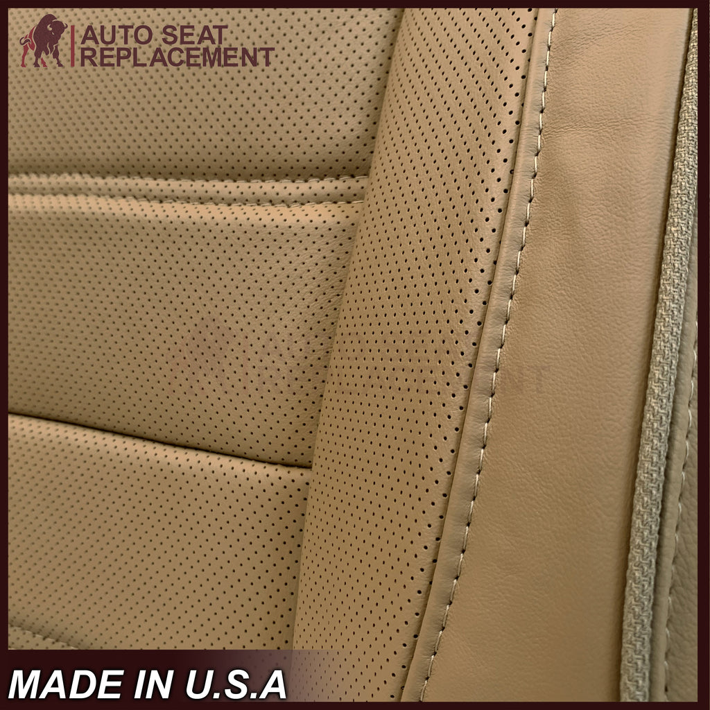 2014-2019 GMC Sierra Denali Perforated Genuine Leather Replacement Seat Cover In Dune Tan