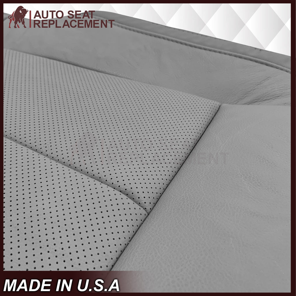 2018-2020 Ford F-150 Lariat Replacement Cowhide Leather or Synthetic Leather Seat Cover: Gray, Perforated
