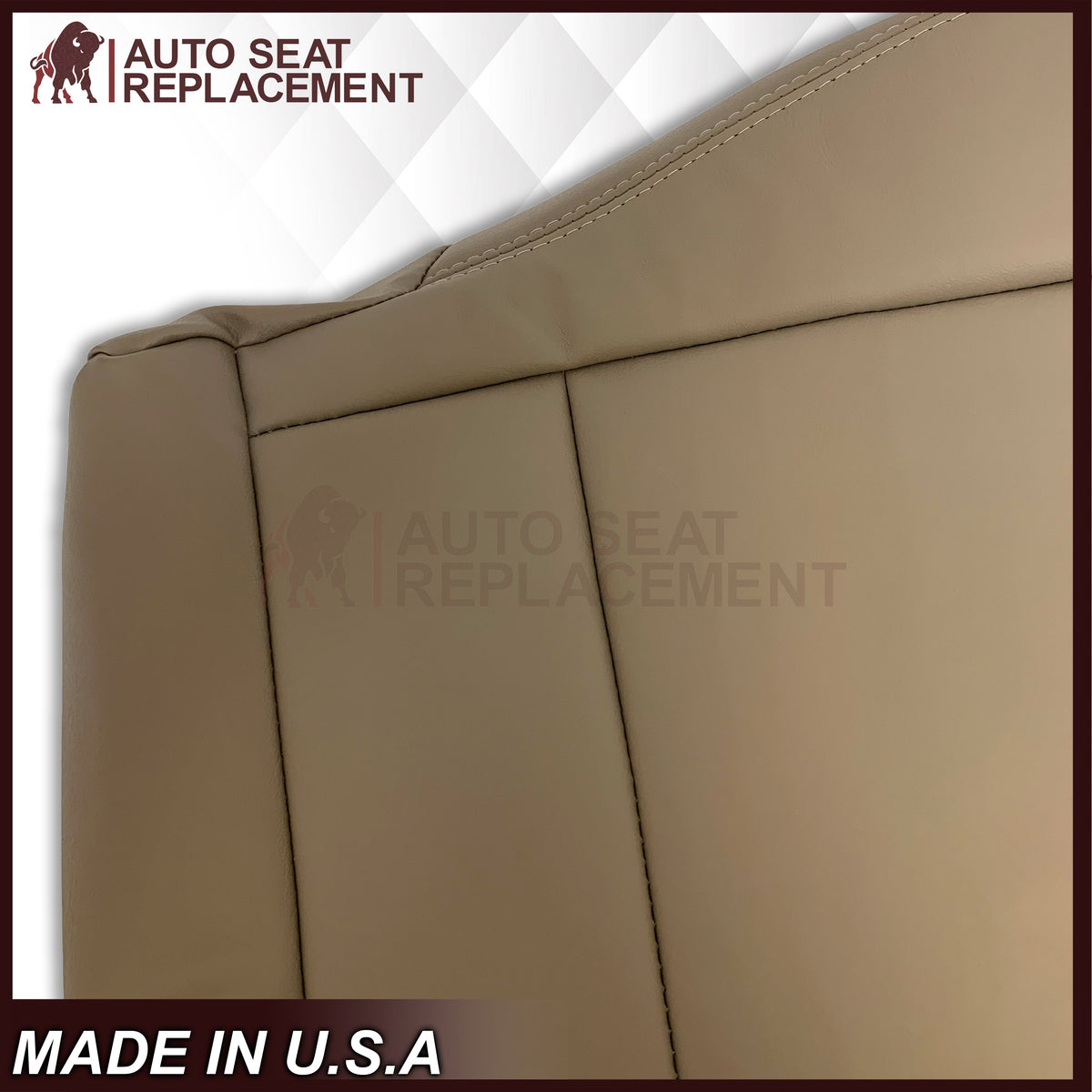 2000 - 2004 Toyota Tundra Driver OR Passenger Side Top and Bottom Replacement Seat Covers In Tan: Choose your material