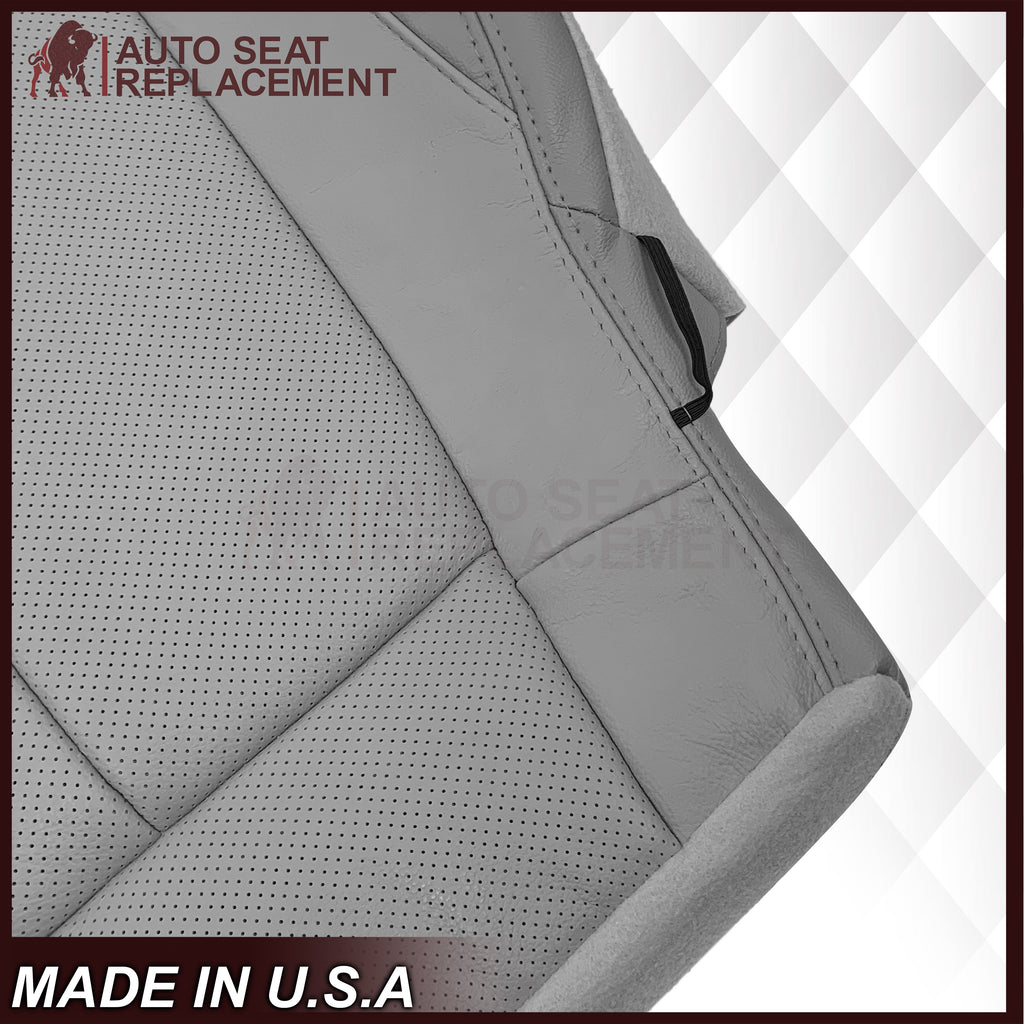 2018-2020 Ford F-150 Lariat Replacement Cowhide Leather or Synthetic Leather Seat Cover: Gray, Perforated