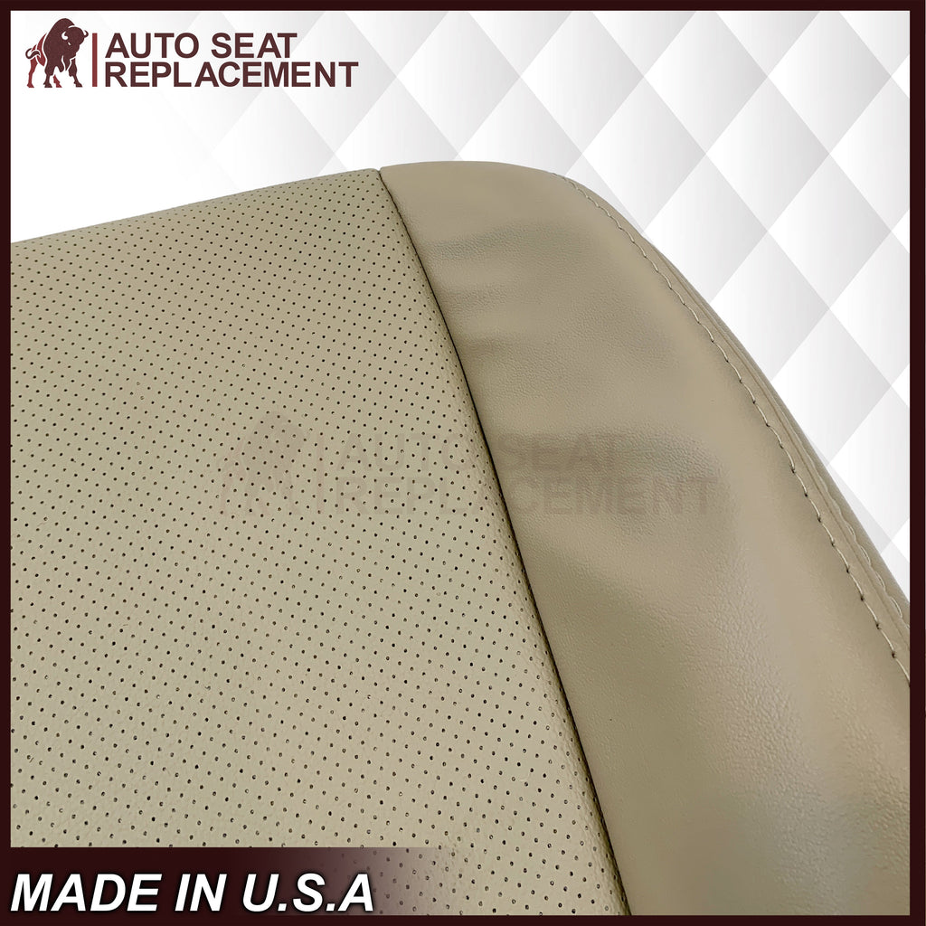 2004-2008 Acura TSX Driver Or Passenger Replacement Genuine Leather / Synthetic Leather Seat Covers: Perforated, Tan