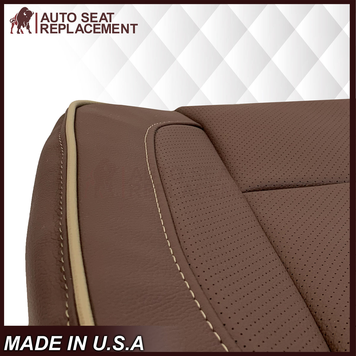 2014-2019 Chevy Silverado 1500 2500HD 3500HD High Country Replacement Perforated Genuine Leather OR Synthetic Leather Seat Covers: Brown