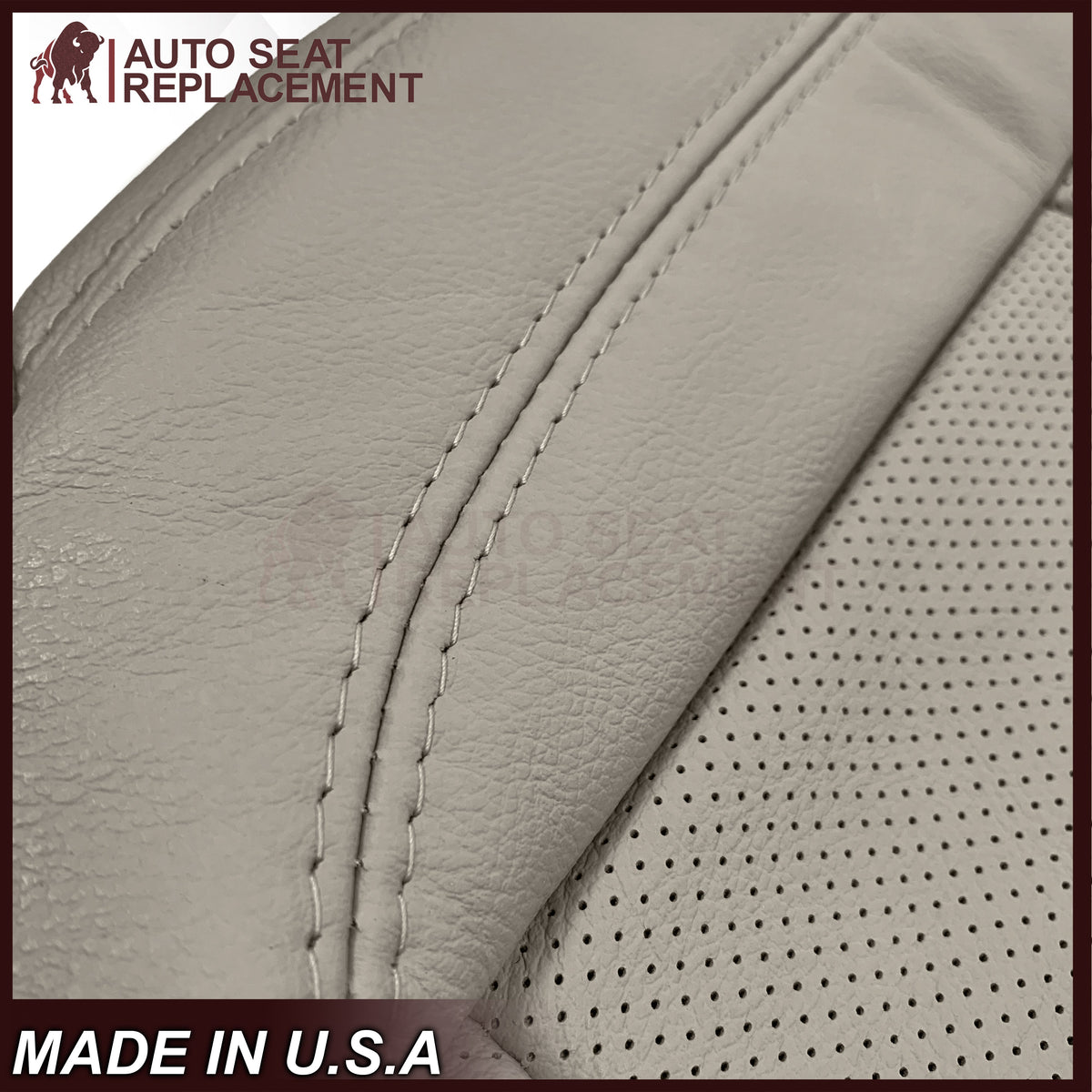 2016-2019 Ford Explorer Limited Replacement Leather or Synthetic Leather Seat Cover:  Light Gray Perforated