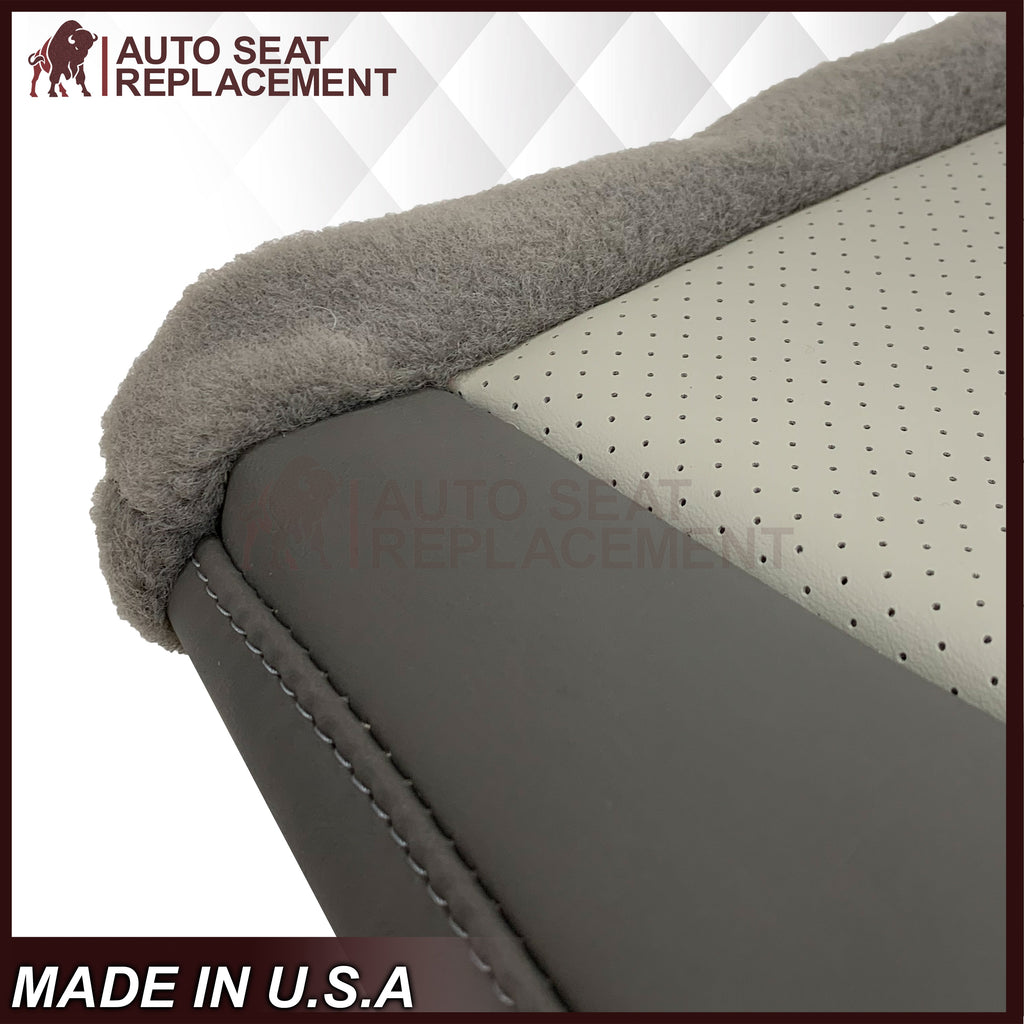 2008-2010 Jeep Grand Cherokee  Front Bottom Synthetic Leather Seat Cover 2 Tone Tan (Dk Khaki/Lt Graystone)