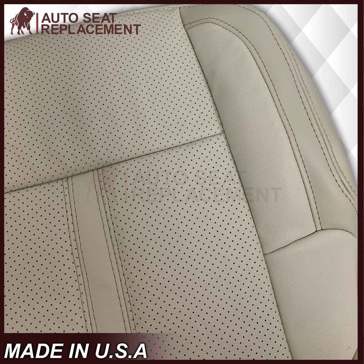 2009 - 2012 Lincoln MKS Replacement Seat Covers in Tan: Choose Genuine Leather or Vinyl