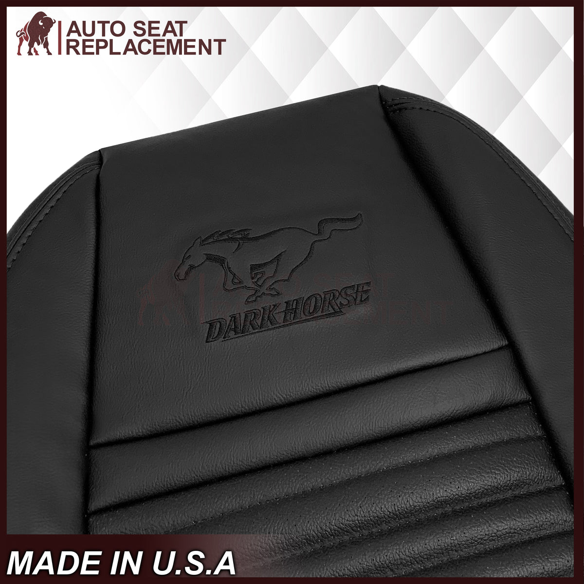 2003-2004 Ford Mustang Mach 1 ONE Replacement Leather Seat Cover in Ebony Black: Choose From Variation