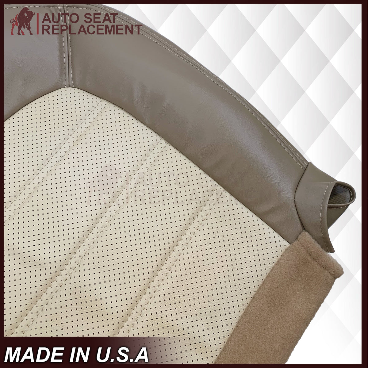 2002 - 2005 Ford Explorer Eddie Bauer Perforated Replacement Seat Cover In 2-Tone Tan