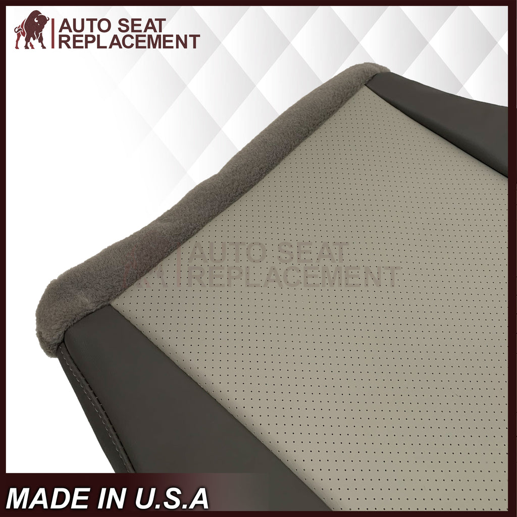 2008-2010 Jeep Grand Cherokee  Front Bottom Synthetic Leather Seat Cover 2 Tone Tan (Dk Khaki/Lt Graystone)