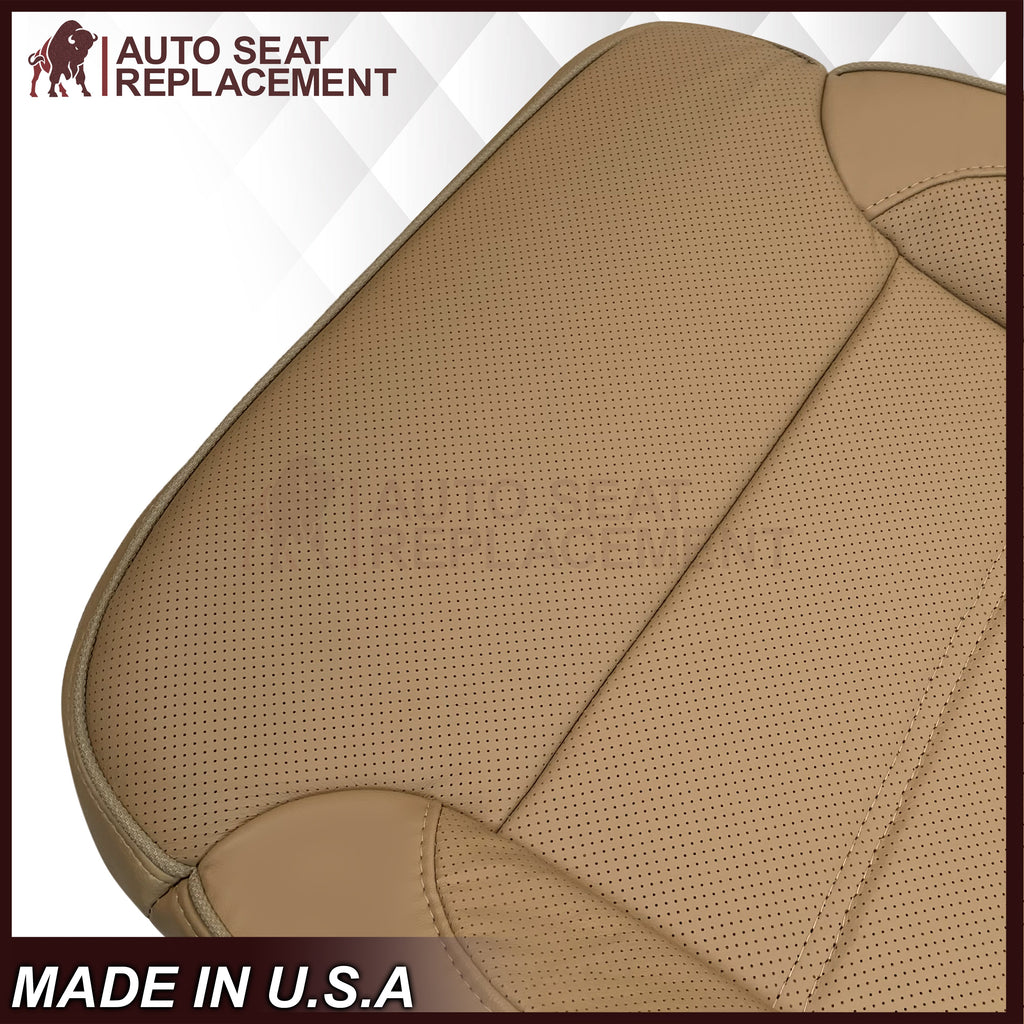 2014-2019 GMC Sierra Denali Perforated Genuine Leather Replacement Seat Cover In Dune Tan