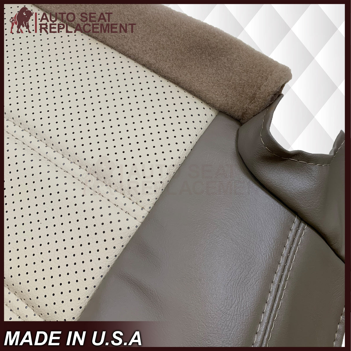 2002 - 2005 Ford Explorer Eddie Bauer Perforated Replacement Seat Cover In 2-Tone Tan