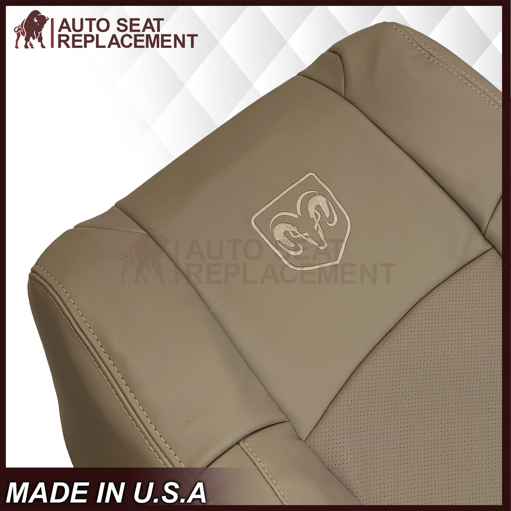 2009 - 2012 Dodge Ram 1500 2500 3500 Laramie Replacement Seat Cover in Light Pebble “Tan" With Perforated Inserts: Choose From Variants