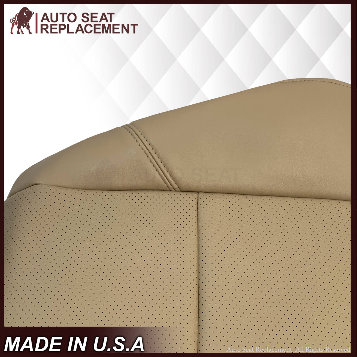 2009-2014 Cadillac Escalade Perforated Seat Cover in Light Cashmere Tan: Choose From Variation