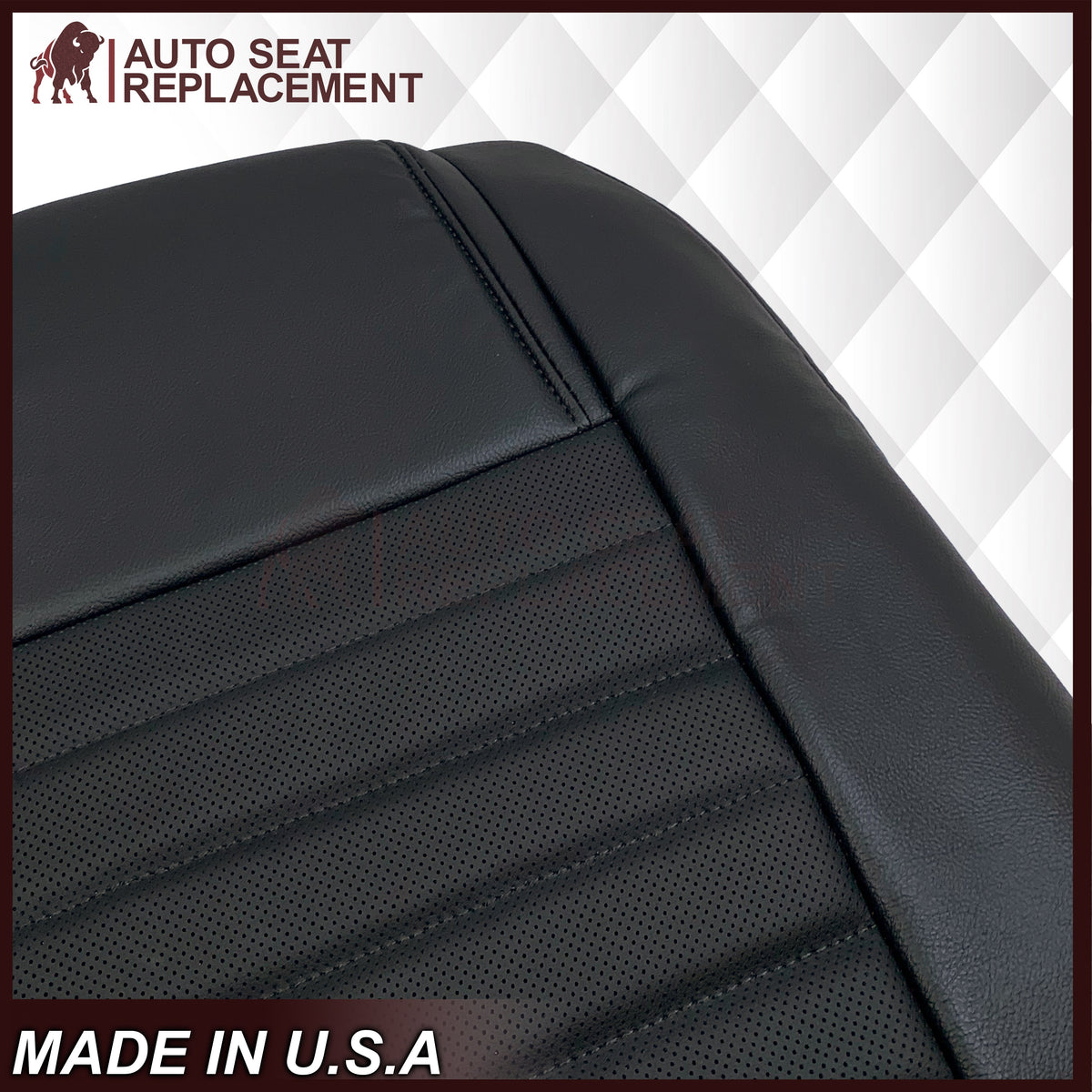 2005-2009 Ford Mustang GT V8 Convertible Replacement Seat Covers In Dark Charcoal: Black