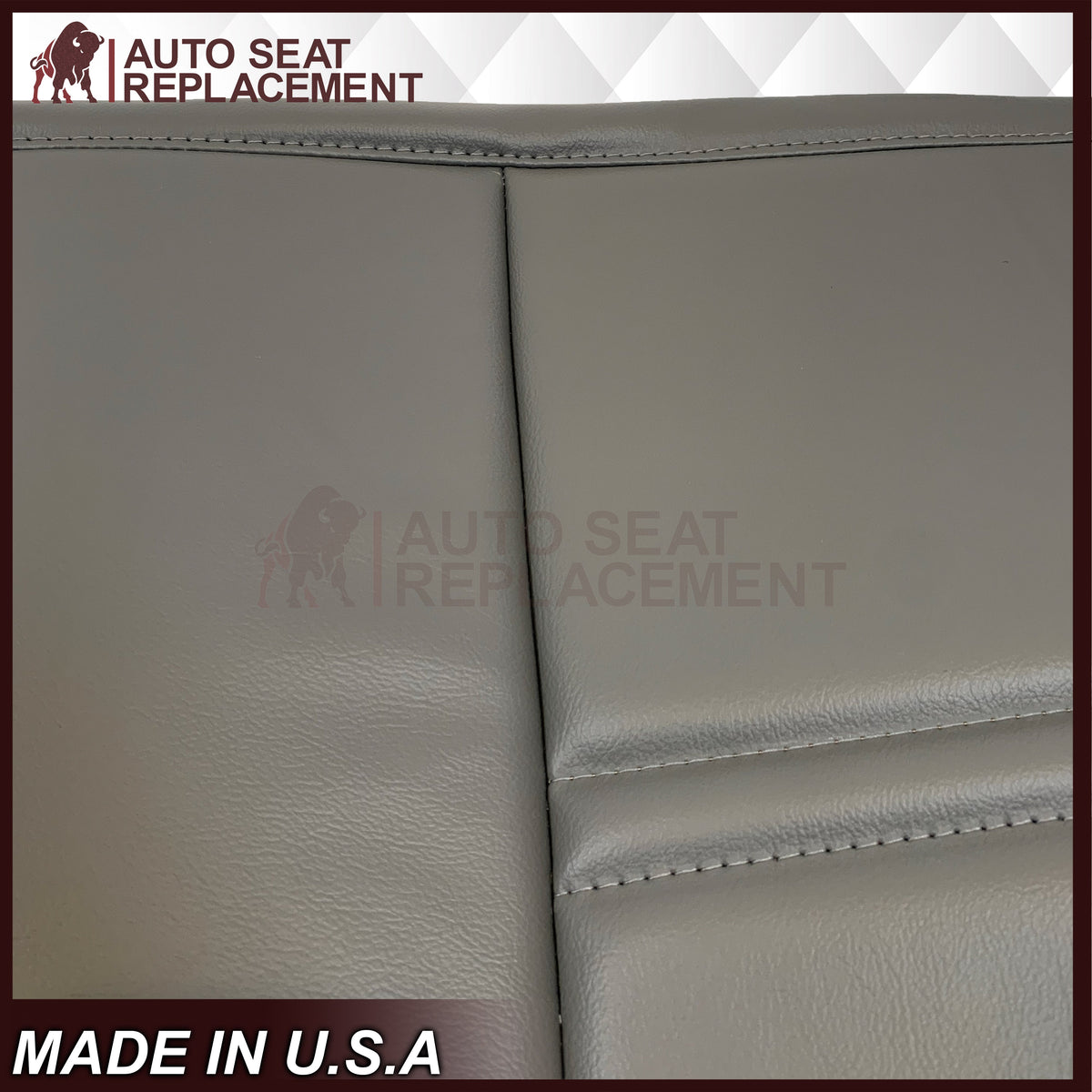 1999-2002 Ford F250 F350 F450 Super Duty XL Work Truck Synthetic Leather Front Bench Top & Bottom in Gray & Tan
