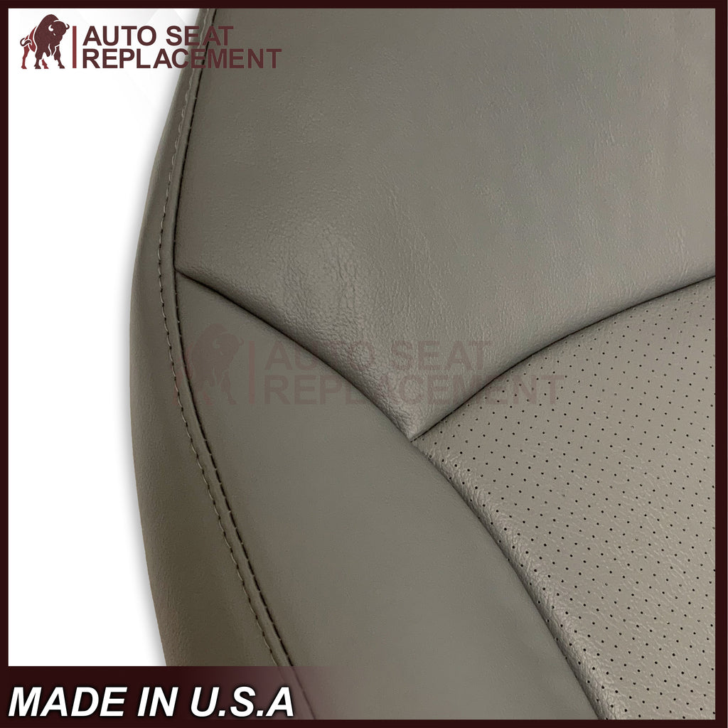 For 2003-2008 Ford E250 Econoline Van Perforated Front Vinyl Replacement Seat Covers in Flint Gray