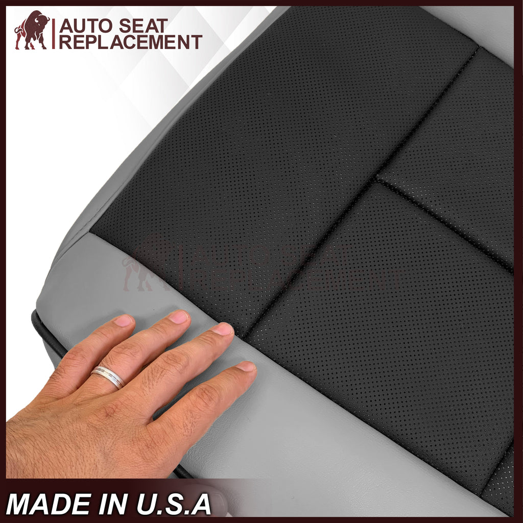 2007 - 2014 Lincoln Navigator Bottom Seat Cover in 2 Tone Gray & Black Leather or Vinyl