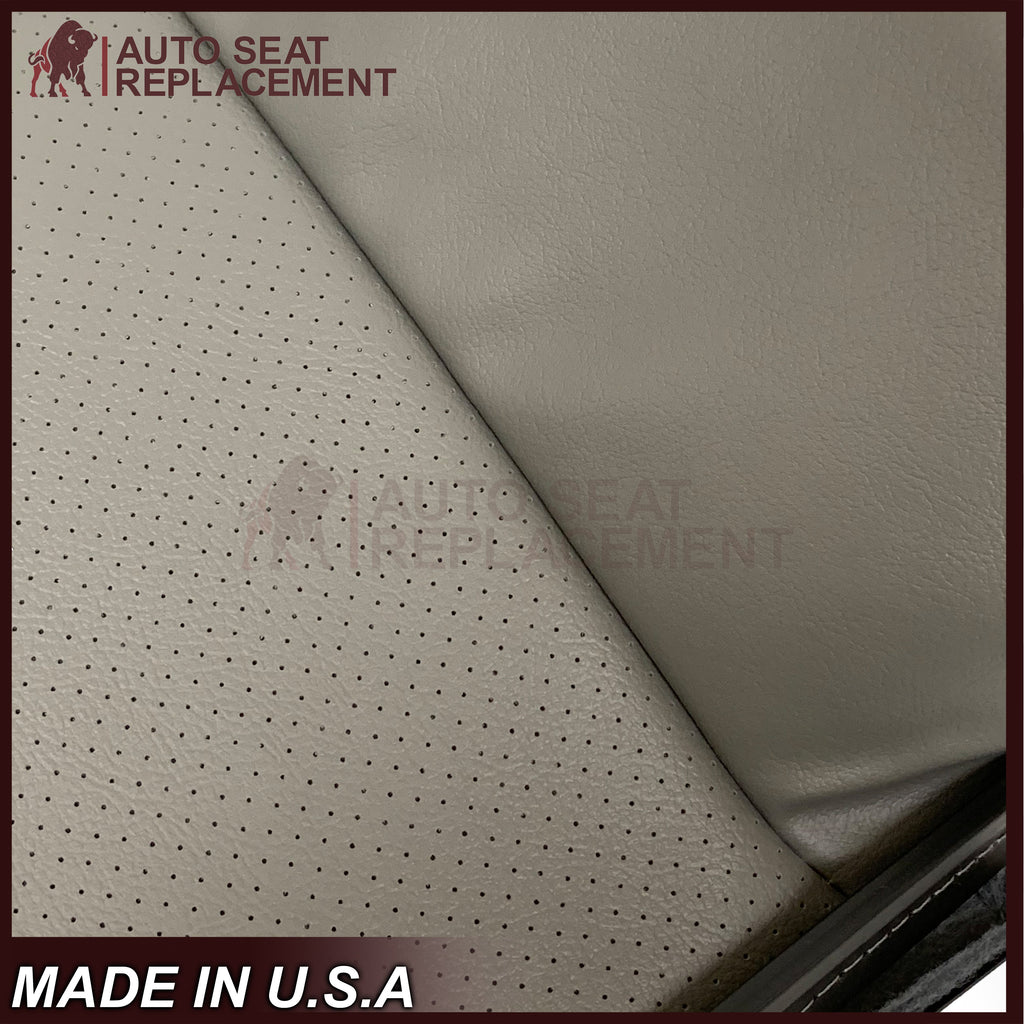 For 2003-2008 Ford E250 Econoline Van Perforated Front Vinyl Replacement Seat Covers in Flint Gray