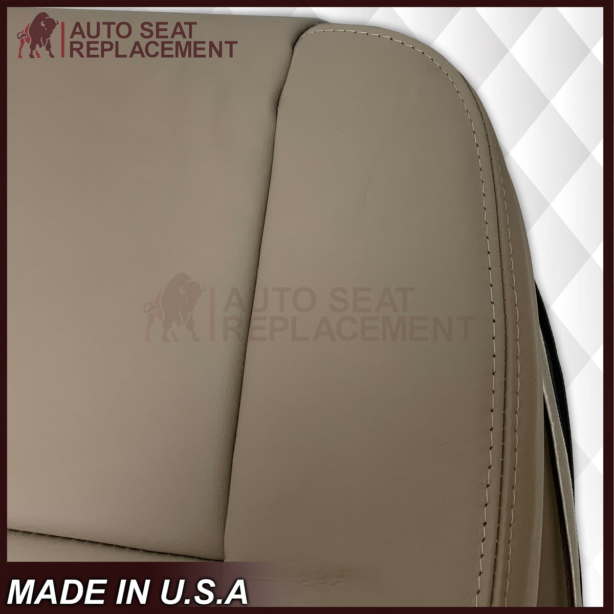 2000 - 2004 Toyota Tundra Driver OR Passenger Side Top and Bottom Replacement Seat Covers In Tan: Choose your material