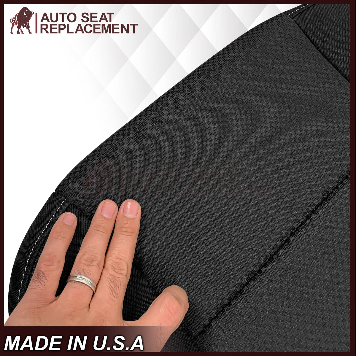 2014-2019 GMC Sierra W/T Base Work Truck Replacement Cloth Seat Cover: Black