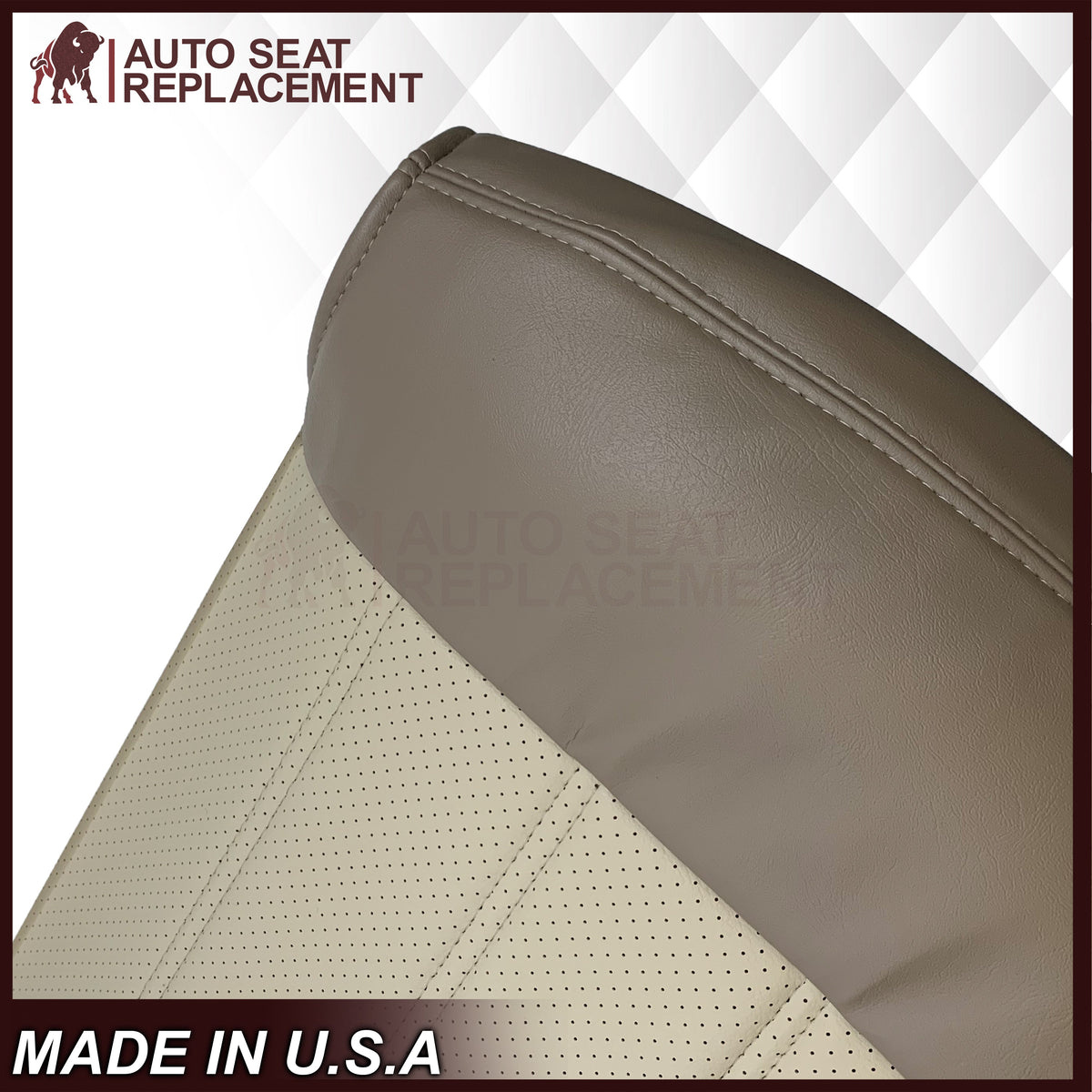 2002 - 2005 Ford Explorer Eddie Bauer Perforated Replacement Seat Cover In 2-Tone Tan