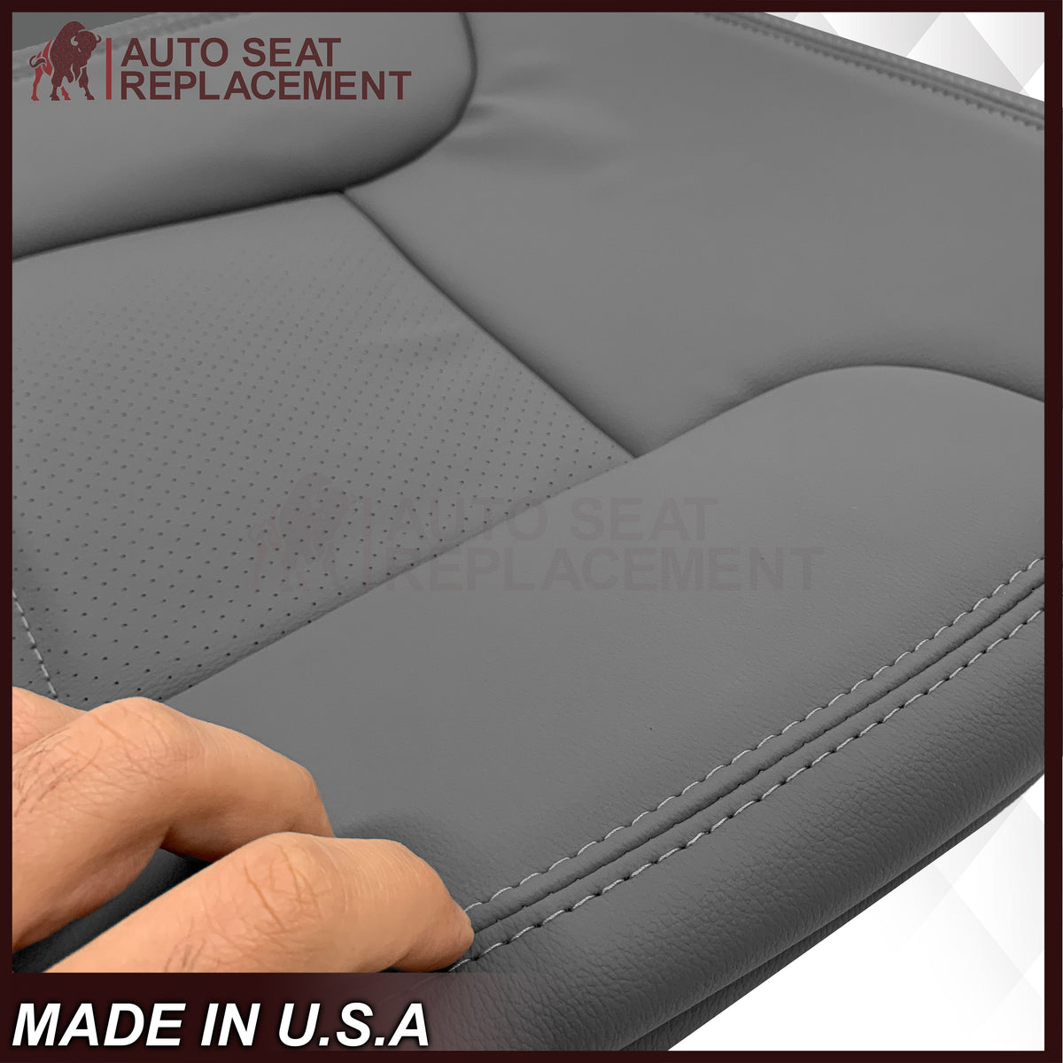 1992 - 1996 Ford Bronco Eddie Bauer Synthetic Leather Seat Cover In Gray