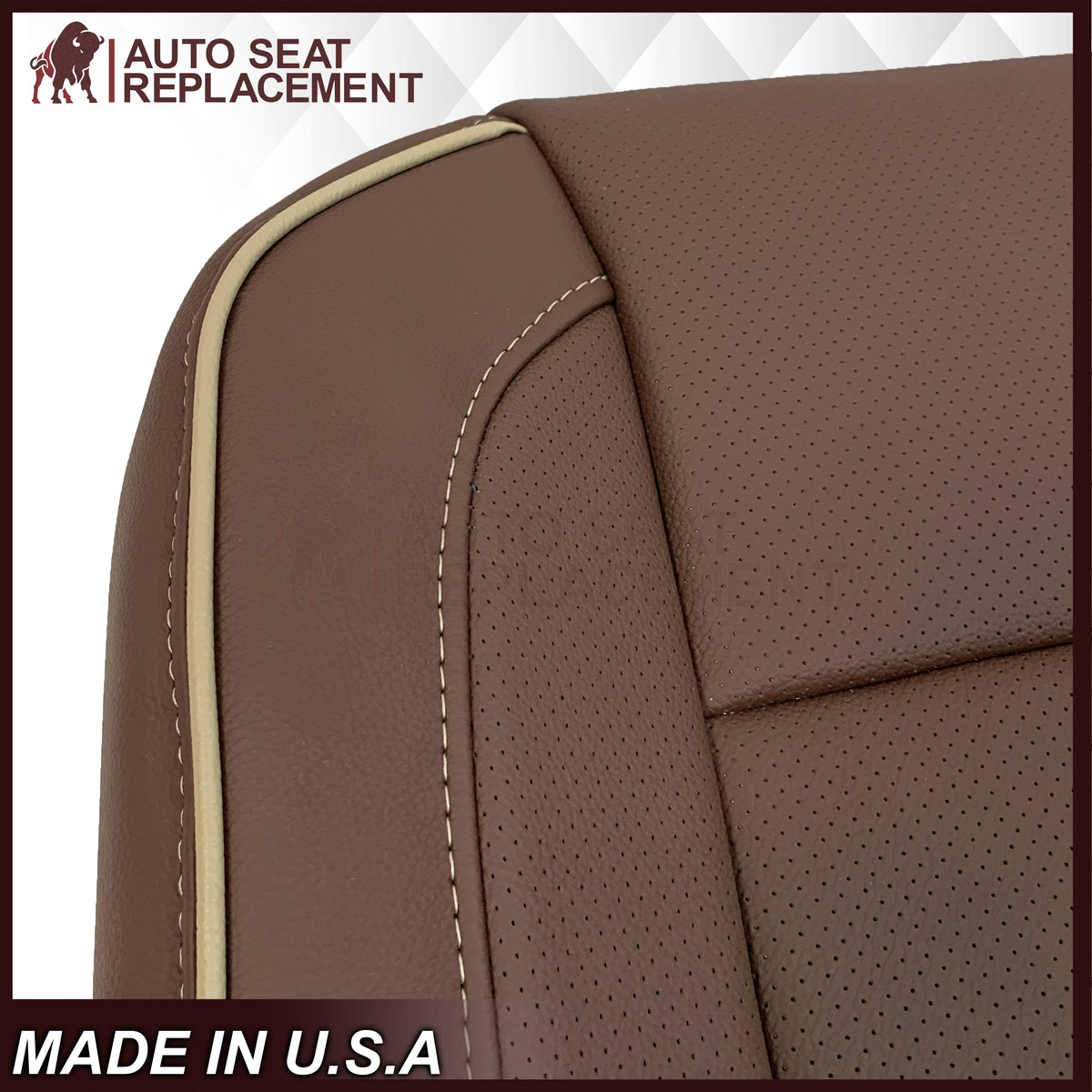 2014-2019 Chevy Silverado 1500 2500HD 3500HD High Country Replacement Perforated Genuine Leather OR Synthetic Leather Seat Covers: Brown