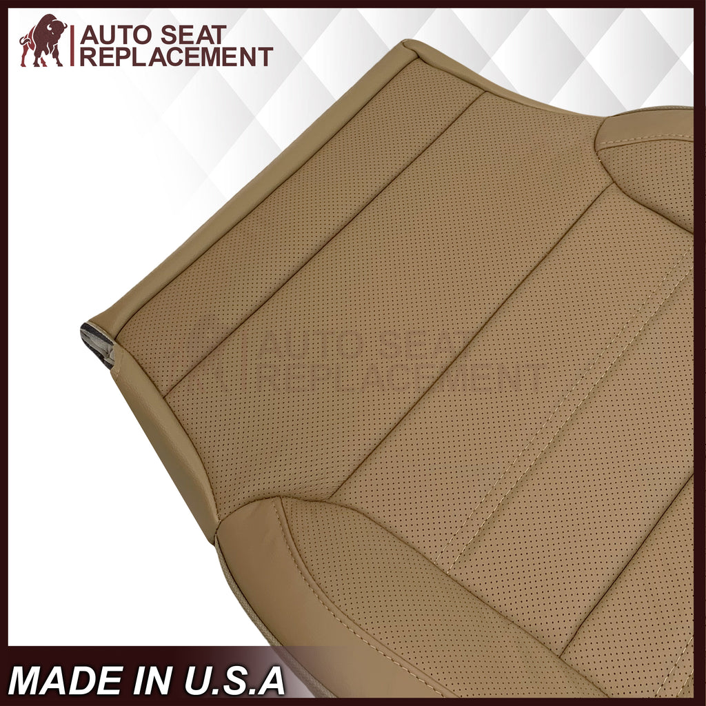 2014-2019 GMC Sierra Denali Perforated Genuine Leather Replacement Seat Cover In Dune Tan