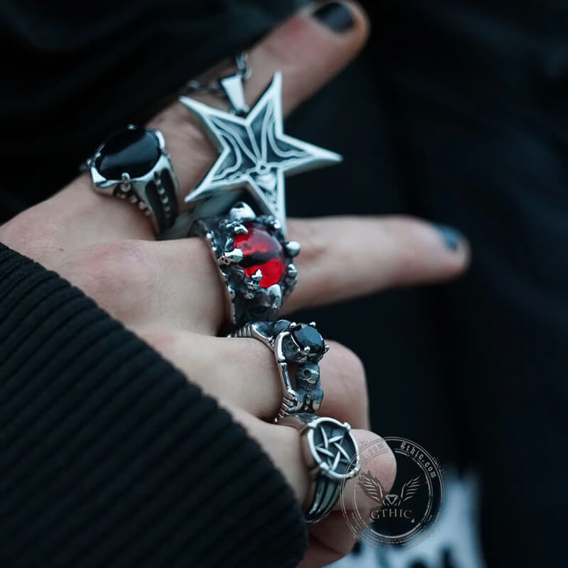Devil Satan Smile Stainless Steel Pentagram Necklace