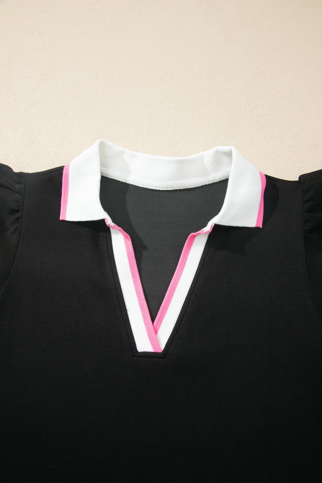 Stripe Trim Polo Tee & Drawstring Skirt Set