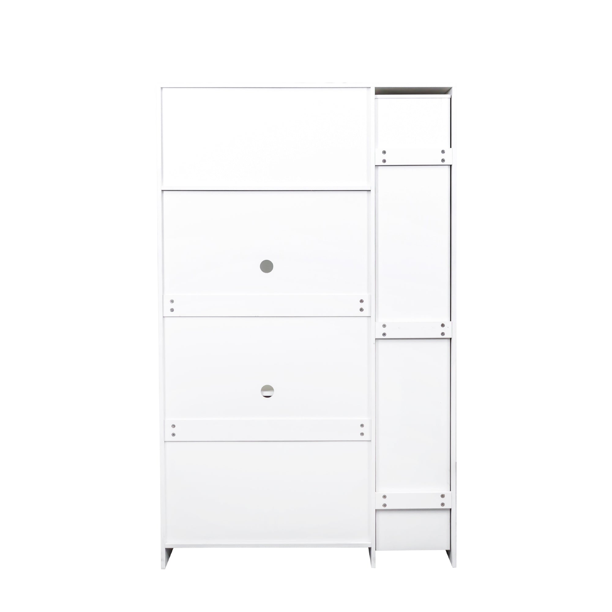 Kitchen pantry cabinet with multi-functional pull-out multi-tier storage shelf,Farmhouse Storage Cabinet with 4 Doors,Pantry Organizers for Kitchen,Dining Room(White)