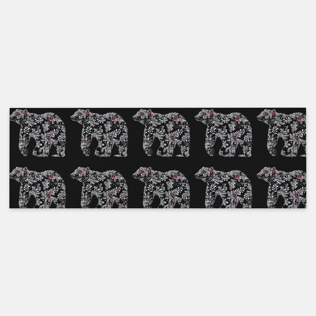 Black Chinoiserie Christmas Polar Bear Pashmina Scarf