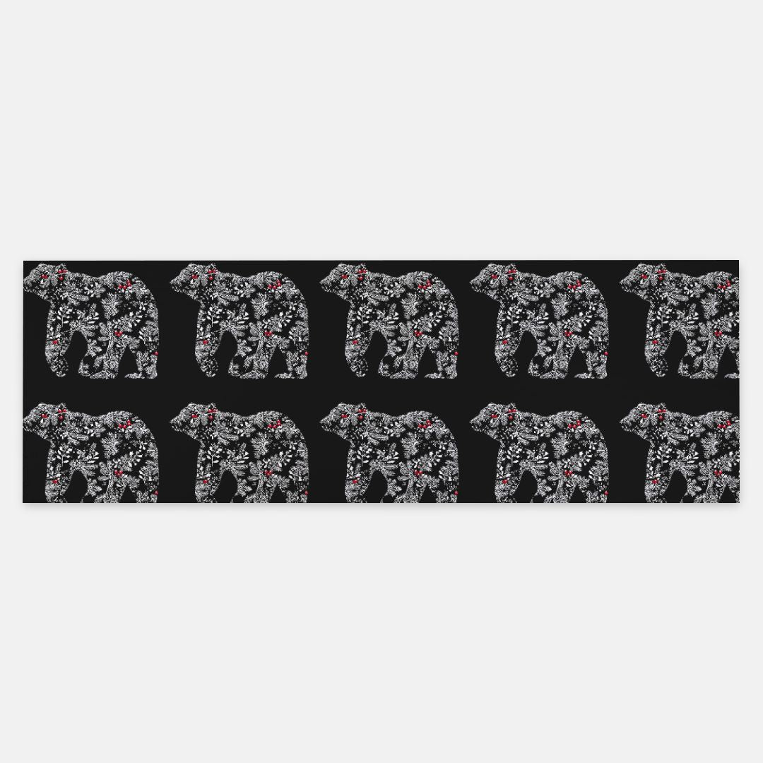 Black Chinoiserie Christmas Polar Bear Pashmina Scarf