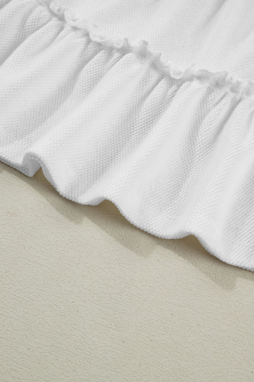Solid Frilled Ruffle Tiered Tank Top
